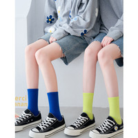 CHAOZHU Ins moda 40 + kolory czesana bawełna deskorolka kobiety mężczyźni skarpetki Unisex Stretch miękkie 4 sezony Fit podstawowe codzienne skarpety 6